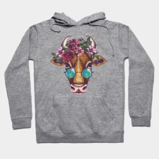 Cow Flower Head Hoodie